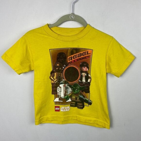Lego Star Wars Kids T-Shirt Yellow Short Sleeves Size 6 Tee Cotton Crew Neck Tee - Picture 6 of 8